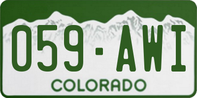 CO license plate 059AWI