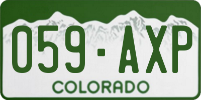 CO license plate 059AXP