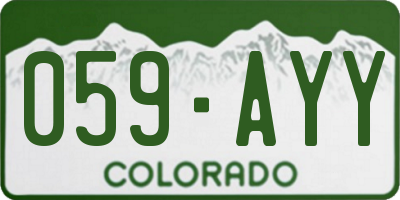 CO license plate 059AYY