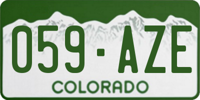 CO license plate 059AZE