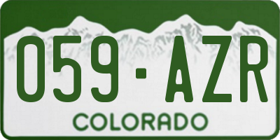 CO license plate 059AZR