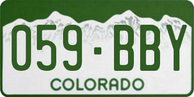 CO license plate 059BBY