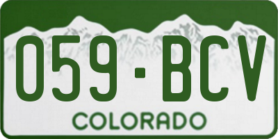 CO license plate 059BCV