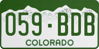 CO license plate 059BDB