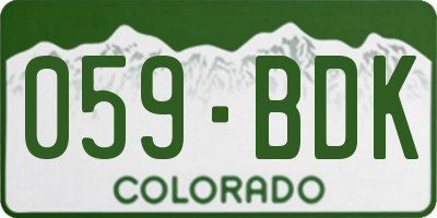 CO license plate 059BDK