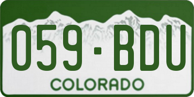 CO license plate 059BDU