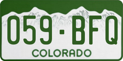 CO license plate 059BFQ
