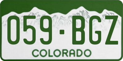 CO license plate 059BGZ