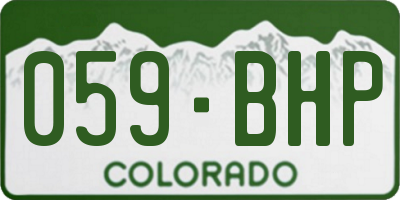 CO license plate 059BHP
