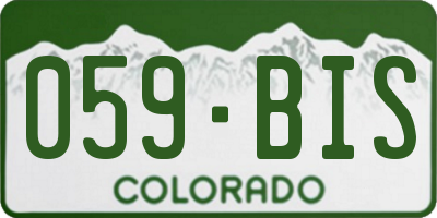 CO license plate 059BIS