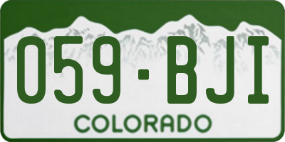 CO license plate 059BJI