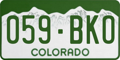 CO license plate 059BKO