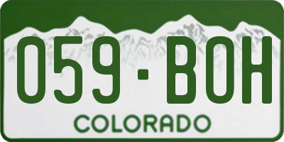CO license plate 059BOH