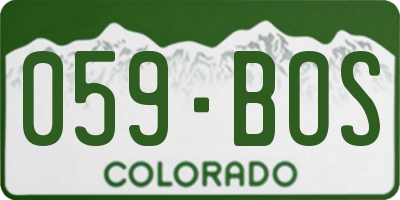 CO license plate 059BOS