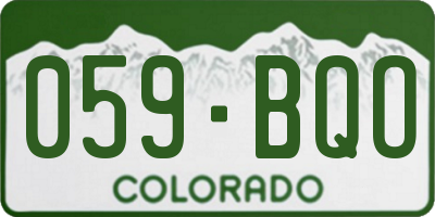 CO license plate 059BQO