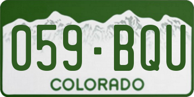 CO license plate 059BQU