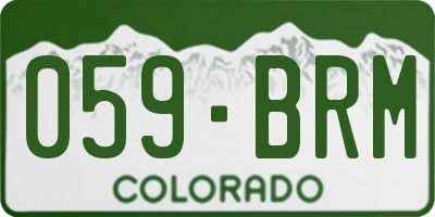 CO license plate 059BRM