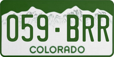 CO license plate 059BRR