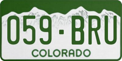 CO license plate 059BRU