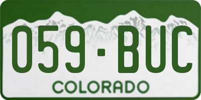 CO license plate 059BUC