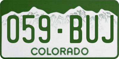 CO license plate 059BUJ