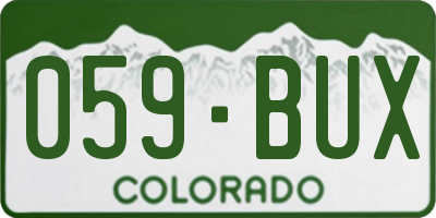 CO license plate 059BUX
