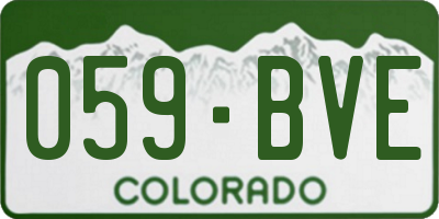 CO license plate 059BVE