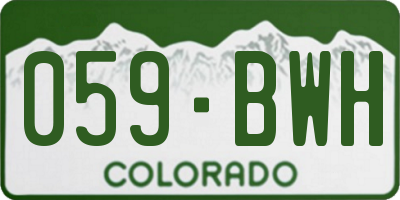 CO license plate 059BWH