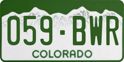 CO license plate 059BWR