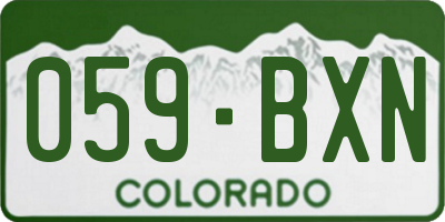 CO license plate 059BXN