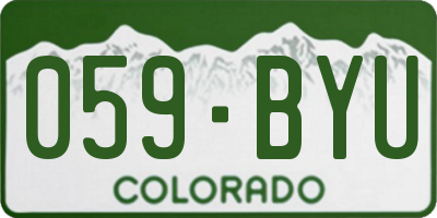 CO license plate 059BYU
