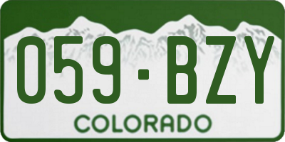 CO license plate 059BZY