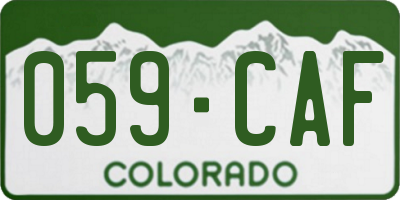 CO license plate 059CAF