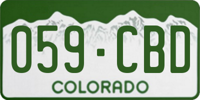 CO license plate 059CBD