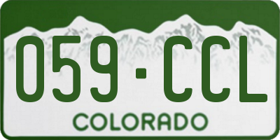 CO license plate 059CCL