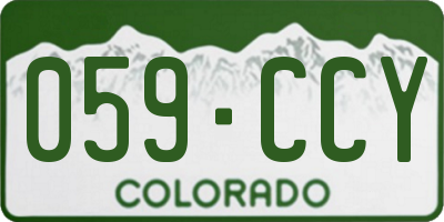CO license plate 059CCY