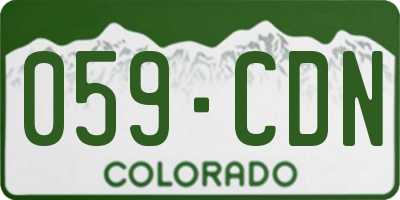 CO license plate 059CDN