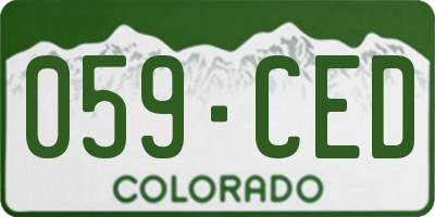 CO license plate 059CED