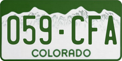 CO license plate 059CFA