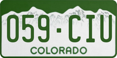 CO license plate 059CIU