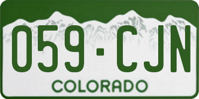 CO license plate 059CJN