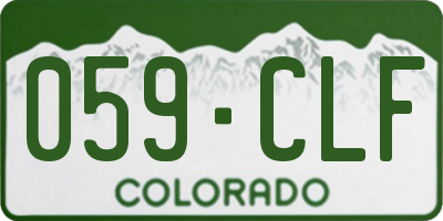 CO license plate 059CLF
