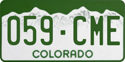 CO license plate 059CME