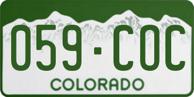 CO license plate 059COC