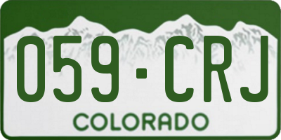 CO license plate 059CRJ