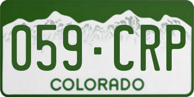 CO license plate 059CRP