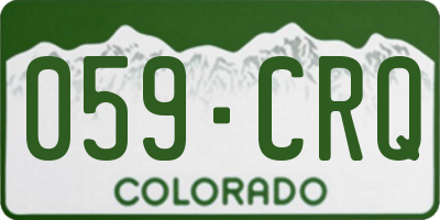 CO license plate 059CRQ