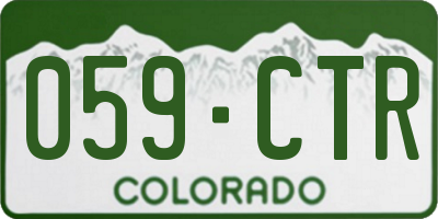 CO license plate 059CTR