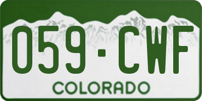 CO license plate 059CWF