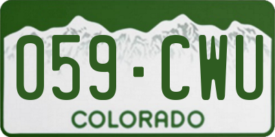 CO license plate 059CWU